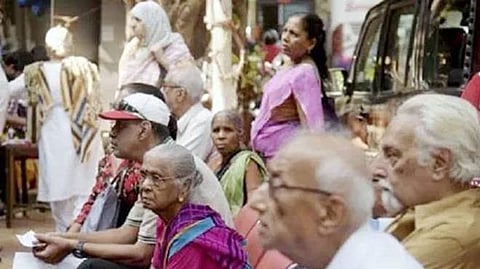 Old Age People in bank