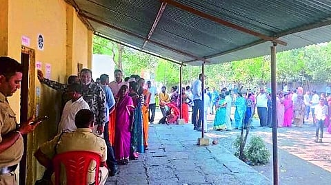 Crowd for Gram Panchayat voting here