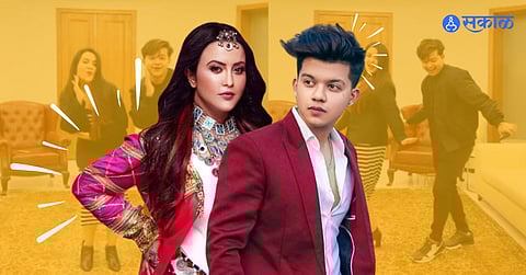 amruta fadnavis new reel video viral with riyaz aly is it shoot in government bungalow at deputy chief minister house