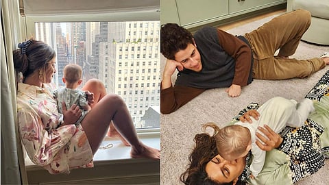 Priyanka Chopra and Nick Jonas with her Baby girl Malti Marie