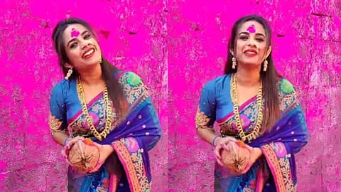 bigg boss marathi 4 fame Amruta Dhongade visit jyotiba temple kolhapur