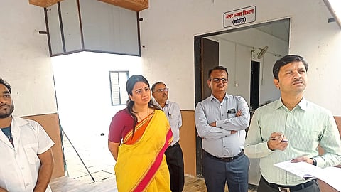 Chief Executive Officer of Zilla Parishad Ashima Mittal while taking information about the functioning of primary health center