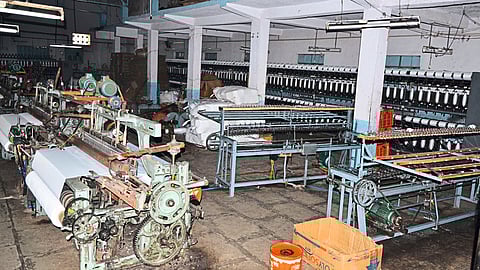 Gray cotton produced on city looms.