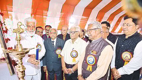 Dada Bhuse while inaugurating Malegaon Education Society's Amrit Mahotsavi