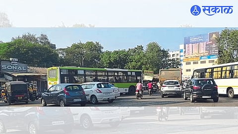Traffic jam near Nimani bus stand.