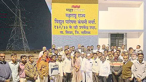 MLA Manikrao Kokate along with officials after commissioning the 132 KW substation.