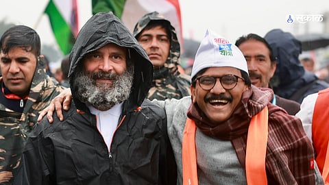 Photos of Rahul Gandhi and Sanjay Raut