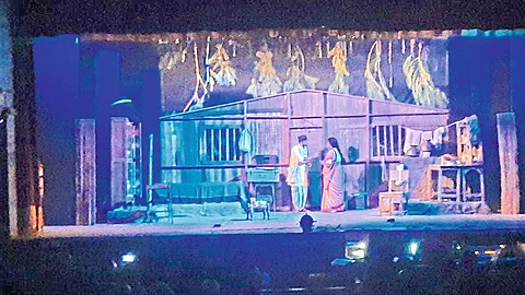 A scene from the play 'Udakshant'. AT PA. SA. Natyagruha
