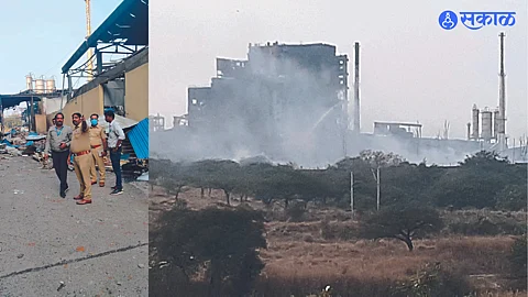 The fire, far from the scene, was still burning on Wednesday evening. & Forensic Lab Officer during Panchnama.