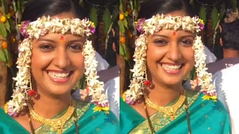 actress tejashri pradhan shares throwback bridal photo with veteran actor dr mohan agashe