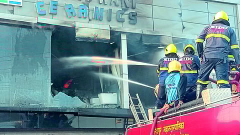 Ceramic tiles showroom fire