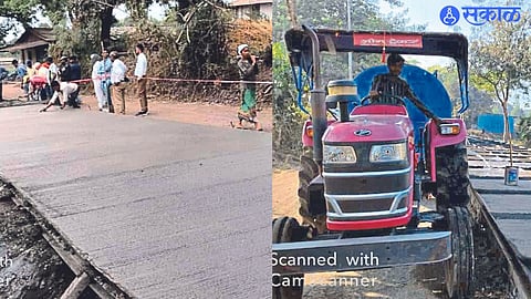 Sarvatirth Taked: The villagers are expressing their satisfaction as the ongoing modern M30 concreting mixed work of Taked to Dhamangaon road is going on