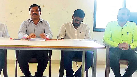 Principal Nagendra Mutkekar giving information about the rabies eradication campaign to be implemented here