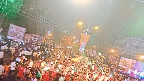 A crowd of activists gathered at Shivtirtha here.