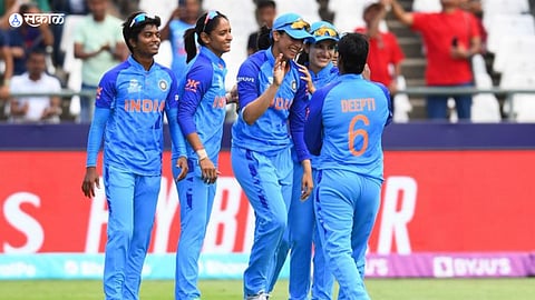 IND vs WI India beat West Indies 6 wkts India second win Women T20 World Cup 2023 Deepti Sharma record Harmanpreet Kaur cricket news in marathi