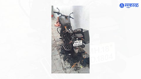 burnt motorcycle