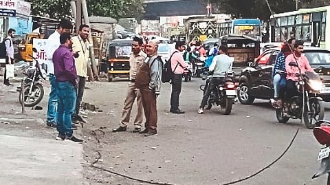 Broken high tension wire in Dwarka area