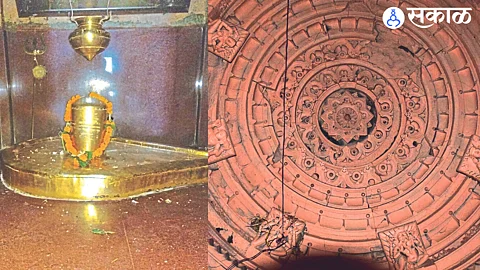Shivlinga in Gondeshwar temple here. The second photo shows the cracks in the core of the temple.