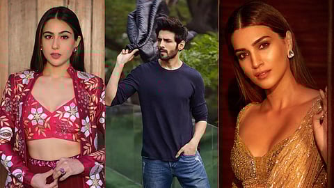 kartik aaryan and sara ali khan, kriti sanon