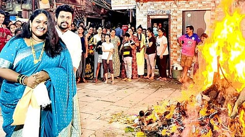 maharashtrachi hasyajatra fem actress vanita kharat celebrate holi in chawl with husband sumit londhe