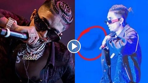 fans throw water bottle at mc stan during hyderabad concert video viral