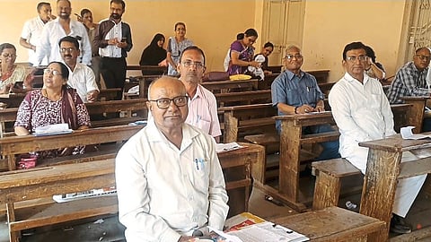 Senior students appeared for the 10th Gujarati subject paper