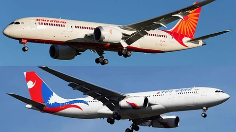 Air India and Nepal Airlines aircraft