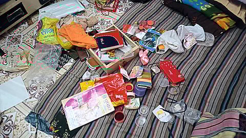 Material thrown away by thieves