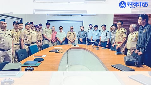 During the drone camera training program, Municipal Commissioner Dr. Chandrakant Pulkundwar, Commissioner of Police Ankush Shinde, CEO of SmartCity Company Sumant More.