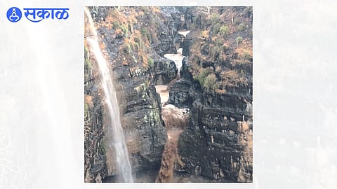Waterfalls overflowing due to heavy rains in the hills.