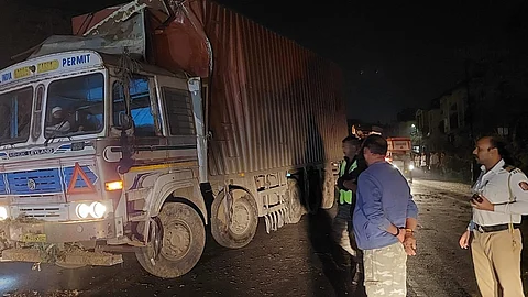 pune accident news container crushed students One killed two injured aTalegaon Dabhade