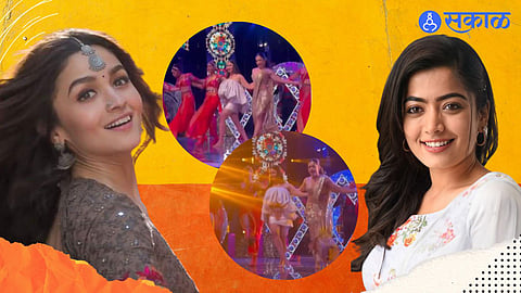 alia bhatt, rashmika mandana, nmaac event, alia bhatt and rashmika mandana dance video