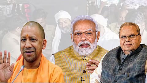 Narednra Modi, Yogi Adityanath and satyapal Malik