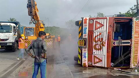 Truck Accident at Garhshankar Punjab