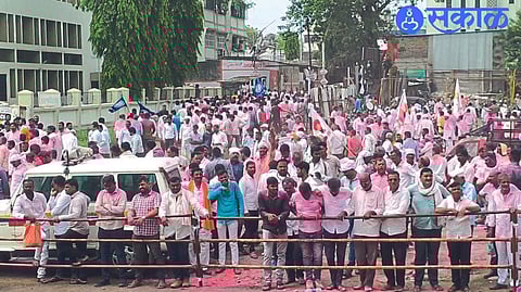 A crowd of activists gathered outside the election counting office to listen to the results.