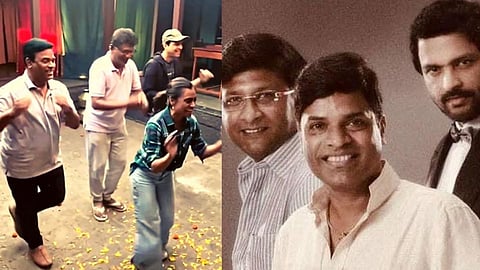 kedar shinde bharat jadhav ankush chaudhari dance together on most trending song Baharla Ha Madhumas in maharashtra shaheer movie