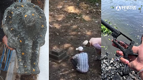 Claims to have found ruins of Narayaneshwar temple mahadev pind British period pistols near badi dargah in pune