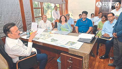 Minister Girish Mahajan reviewing the work of Jalgaon Medical Hub.