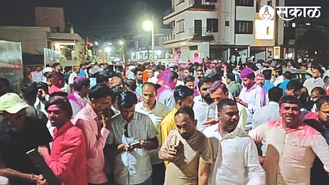 Supporters of the candidates cheering after the election results