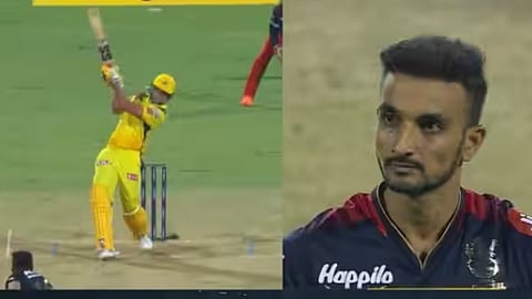 RCB vs CSK shivam dube hit 111 meter six vs rcb watch video longest six in ipl 2023
