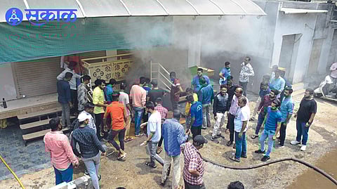 Drug warehouse fire destroys goods worth lakhs jalgaon news