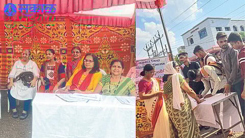 Office bearers of Women's Association who participated in the movement. and Youth participating in the campaign