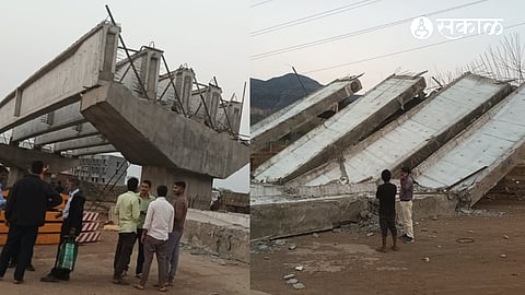 Collapsed part of newly constructed bridge