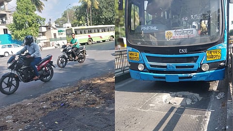 accident at Panchami Hotel Chowk chamber overflowed oil mixed with water pune traffic police