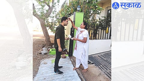 Gaurav Kayande Patil family celebrates his success in Central Public Service Commission examination on Tuesday