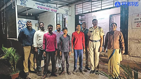 Police personnel with three destitute siblings found in Bhendali