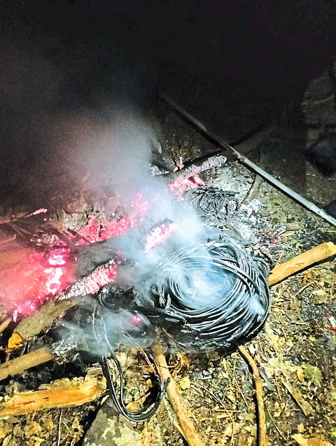 उदापूर येथे केबल चोरीचे सत्र सुरूच