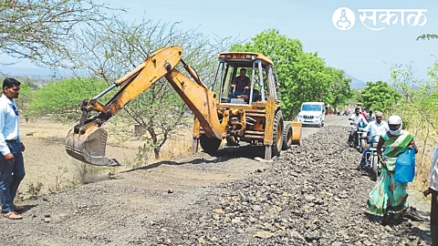 Ongoing repair of ghat at Mhaiswalan