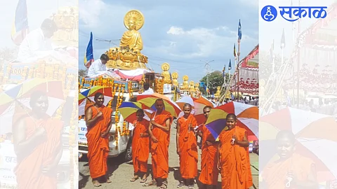 The idol of Lord Buddha is said to be a participant in the procession