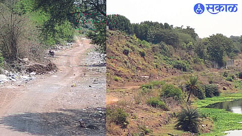 Even after the Godavari river bank road leading to Chandshi was washed away, the road is still waiting for repair.